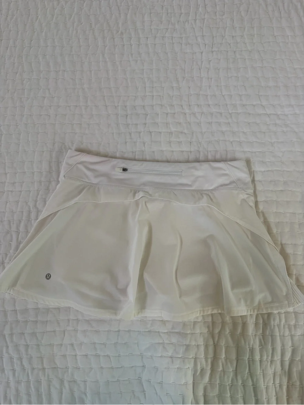 White Lululemon Play off the Pleats tennis skirt